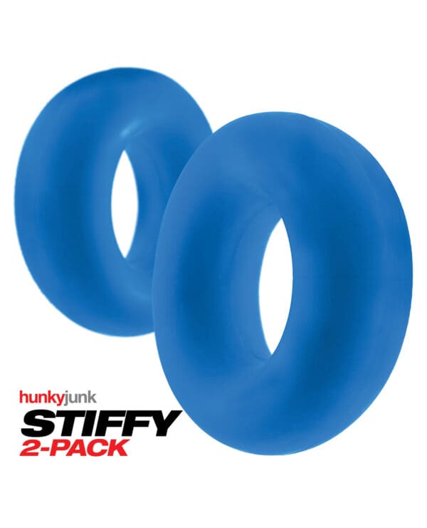 Hunky Junk Stiffy 2 Pack Cockrings - Teal Ice - Image 4