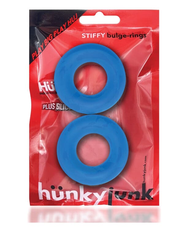 Hunky Junk Stiffy 2 Pack Cockrings - Teal Ice - Image 5