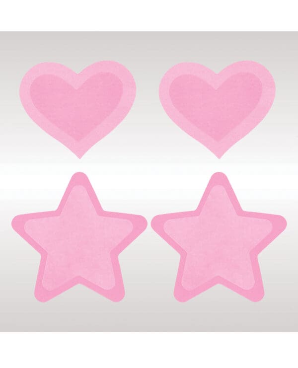 Peekaboos Glow in the Dark Hearts & Stars - Hot Pink 2 Pairs - Image 2