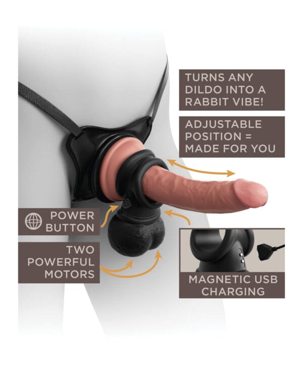 King Cock Elite The Crown Jewels Vibrating Swinging Balls - Black - Image 5