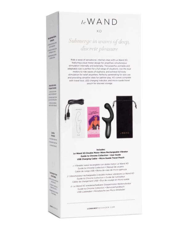 Le Wand XO Double Motor Wave Rechargeable Vibrator - Black - Image 2