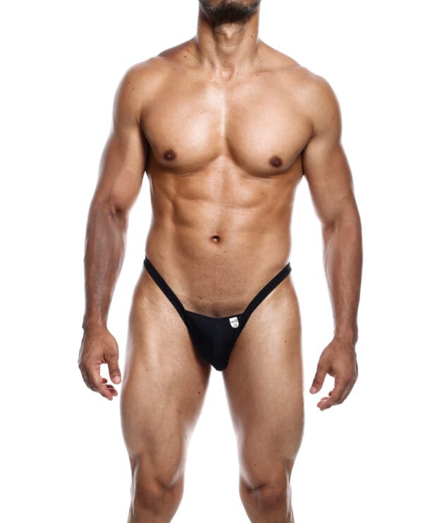 Male Basics Y Buns Thong Black MD - Image 2
