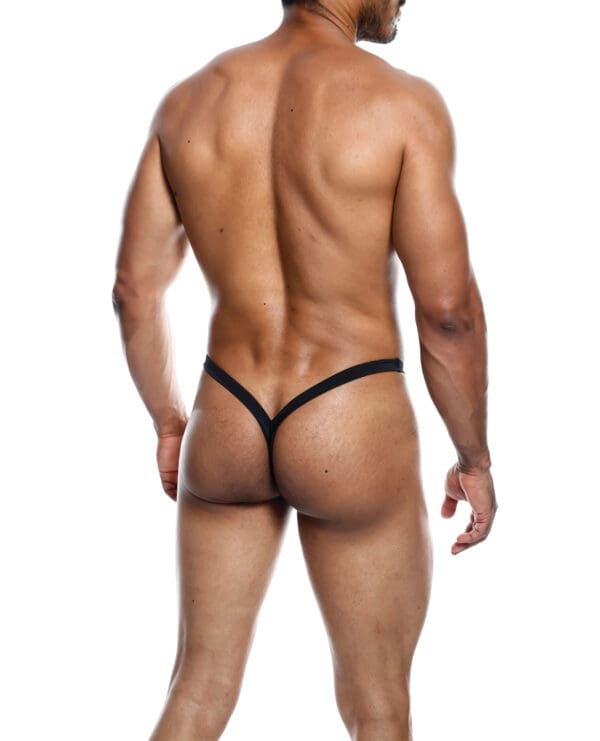Male Basics Y Buns Thong Black MD - Image 3
