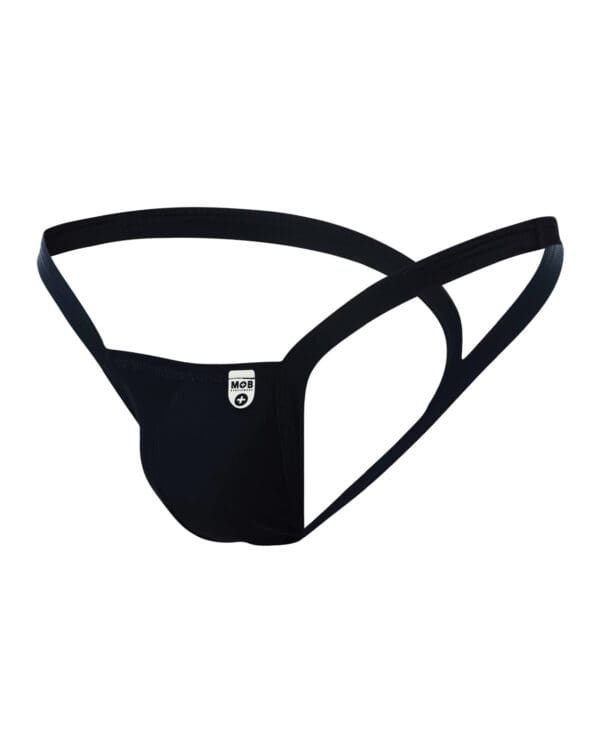 Male Basics Y Buns Thong Black MD - Image 5