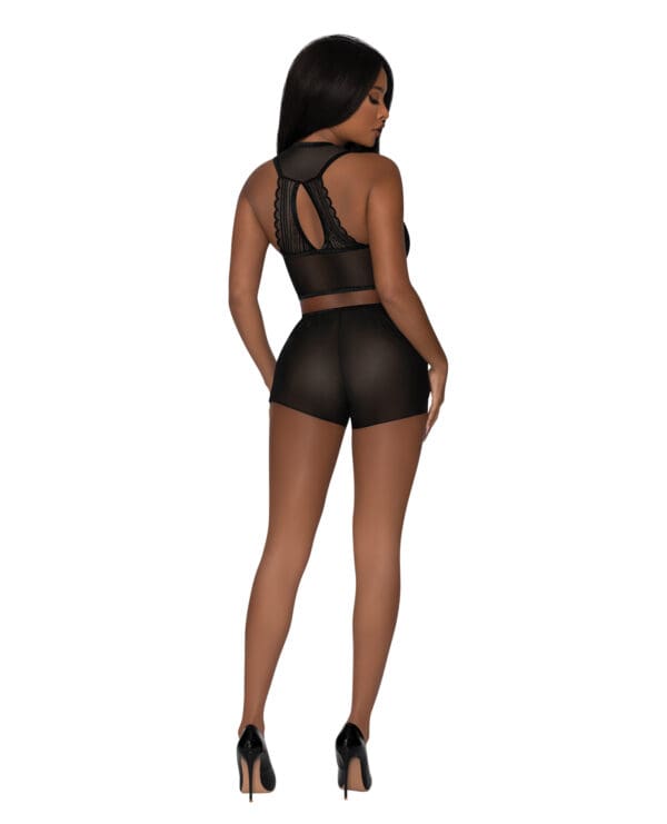 Modern Romance Tie Front Halter & Tap Pant Black L/XL - Image 3