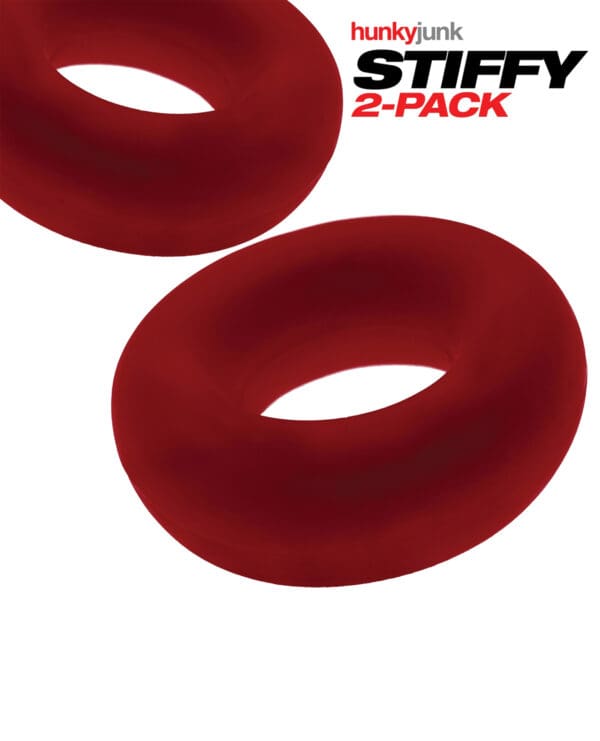 Hunky Junk Stiffy 2 Pack Cockrings - Cherry Ice - Image 2