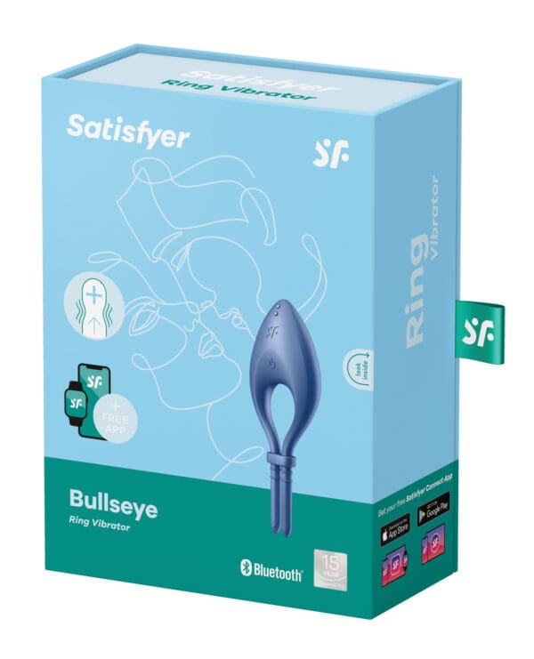 Satisfyer Bullseye Ring Vibrator - Blue - Image 5