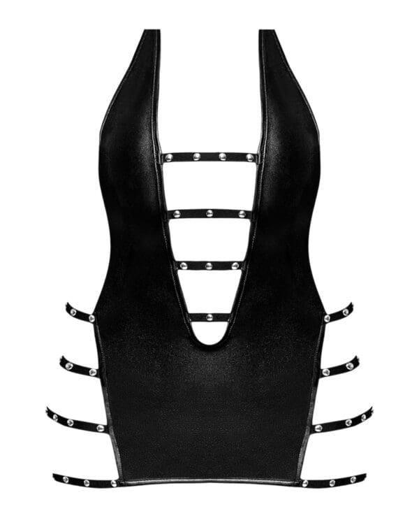 Lust Portia Mini Dress w/Plush Elastic Strapping Black L/XL - Image 4