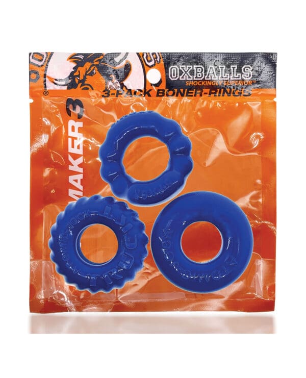 Oxballs Bonemaker 3 Pack Cockring Kit - Pool blue - Image 5