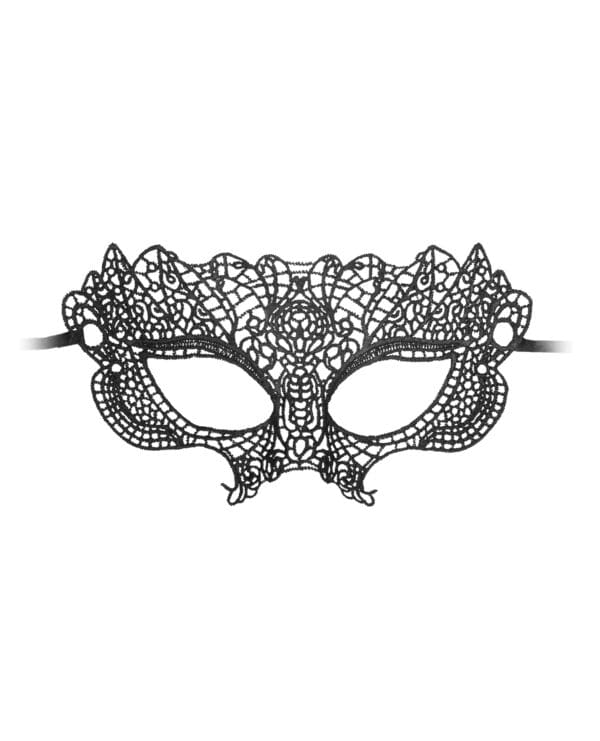Shots Ouch Black & White Lace Eye Mask - Princess Black - Image 3
