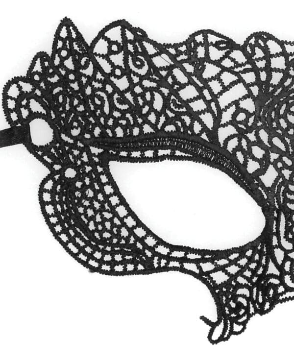 Shots Ouch Black & White Lace Eye Mask - Princess Black - Image 4