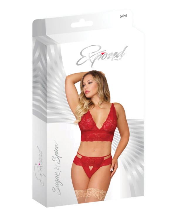 Sugar & Spice Bra & Panty Red S/M - Image 4