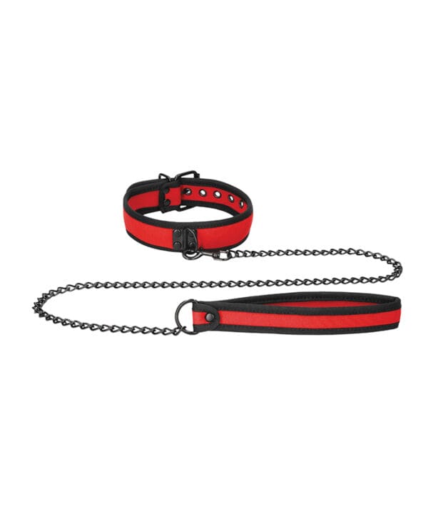 Shots Ouch Puppy Play Puppy Collar w/Leash - Red - Image 3