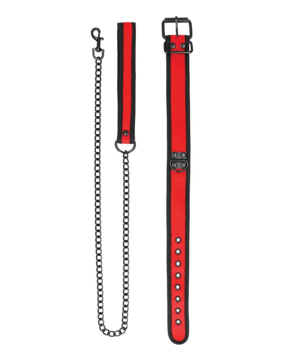 Shots Ouch Puppy Play Puppy Collar w/Leash - Red - Image 4