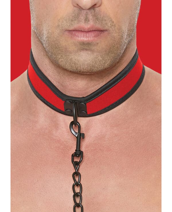 Shots Ouch Puppy Play Puppy Collar w/Leash - Red - Image 5