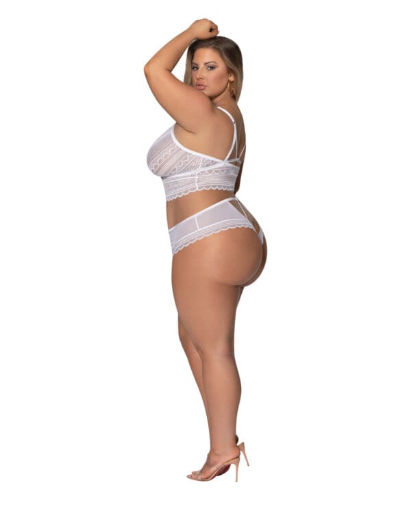 Modern Romance Bralette & Cheeky Hipster White 2X - Image 2