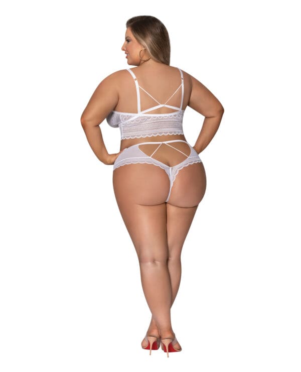 Modern Romance Bralette & Cheeky Hipster White 2X - Image 3