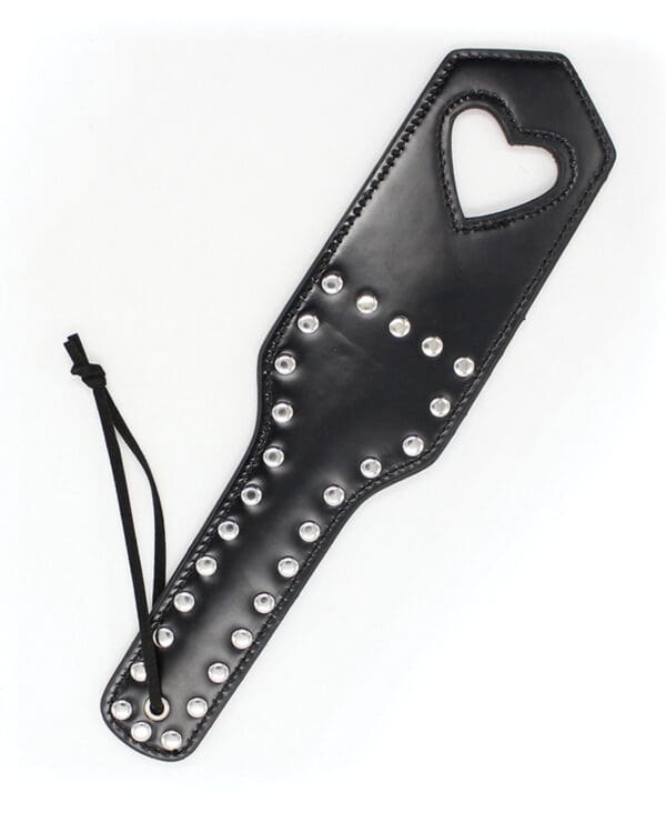 Plesur Cut-Out Heart w/Studs Paddle - Black - Image 2