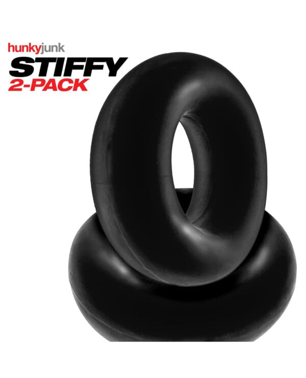 Hunky Junk Stiffy 2 Pack Cockrings - Tar Ice - Image 2