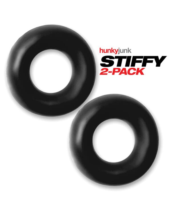 Hunky Junk Stiffy 2 Pack Cockrings - Tar Ice - Image 3