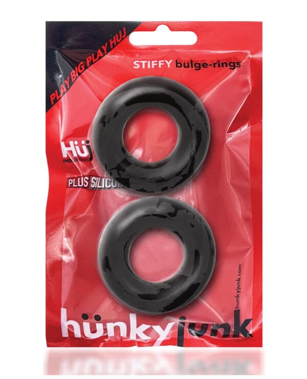 Hunky Junk Stiffy 2 Pack Cockrings - Tar Ice - Image 5