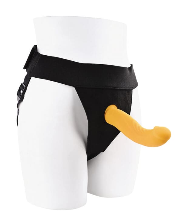 Gender X Sweet Embrace Dual Motor Strap On Vibe w/Harness - Yellow - Image 3