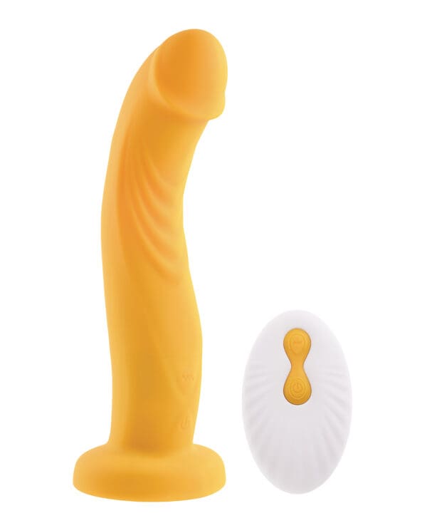 Gender X Sweet Embrace Dual Motor Strap On Vibe w/Harness - Yellow - Image 5