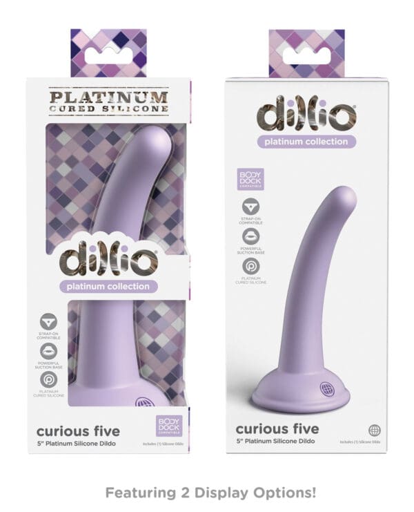 Dillio Platinum 5" Curious Five Silicone Dildo - Purple - Image 5