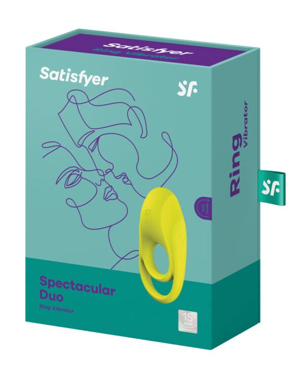 Satisfyer Spectacular Duo Ring Vibrator - Lime Green - Image 5