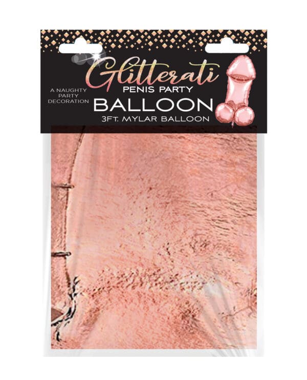 Glitterati Penis 3ft Mylar Balloon - Rose Gold - Image 2