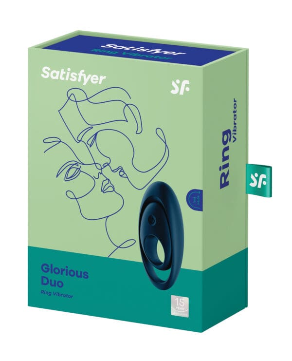 Satisfyer Glorious Duo Ring Vibrator - Dark Blue - Image 5