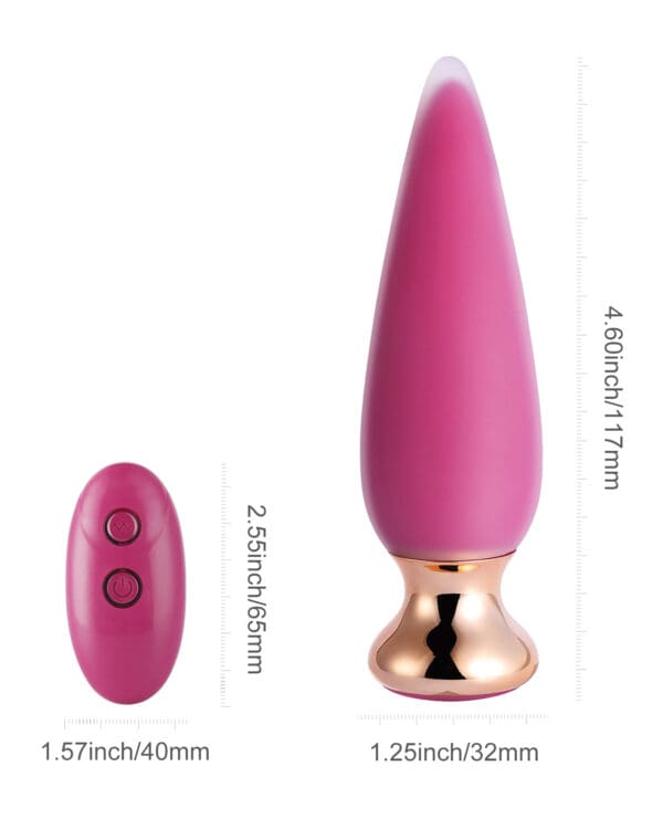 Doro Plus Vibrating Anal Plug w/Remote Control - Pink - Image 4