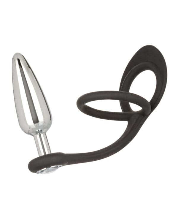 Star Fucker Slim Gem Plug w/Silicone Enhancer - Black - Image 3