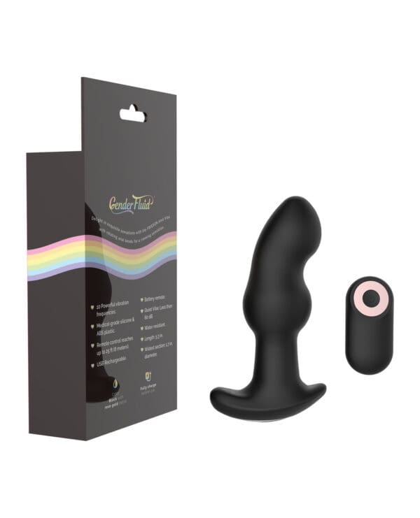 Gender Fluid Frission Anal Vibe w/Remote - Black - Image 2