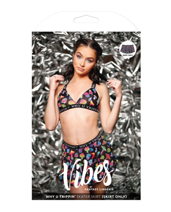 Vibes Why U Trippin Skater Skirt Black M/L - Image 3