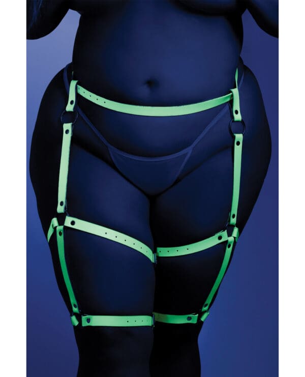Glow Buckle Up Glow in the Dark Leg Harness Light Blue O/S - Image 4