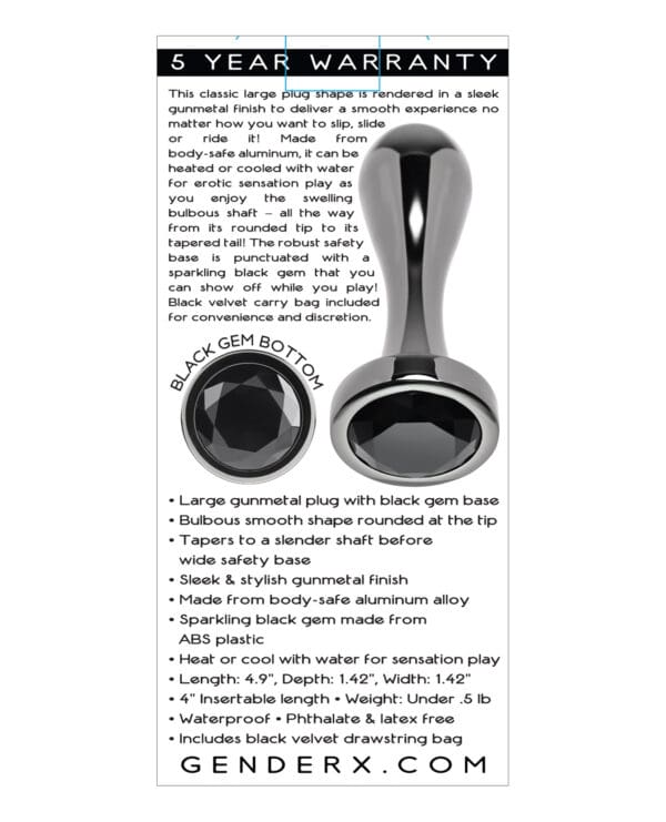Gender X Black Pearl Plug - Black - Image 2