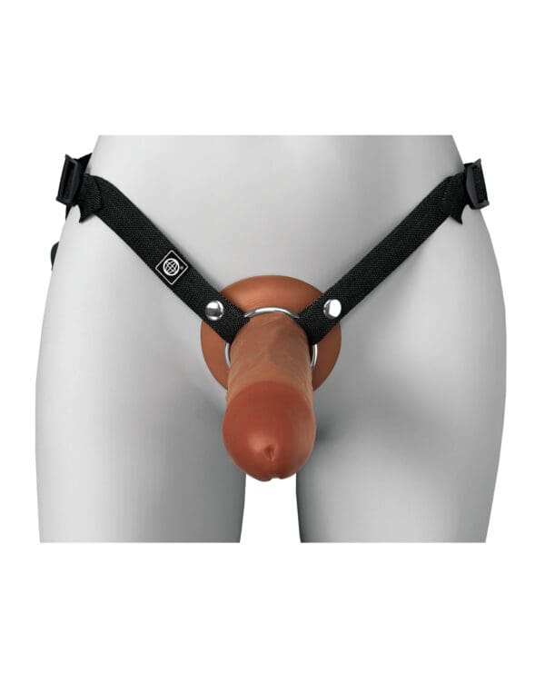Fantasy X-Tensions Elite 8" Silicone Hollow Strap-on w/Harness - Brown - Image 3