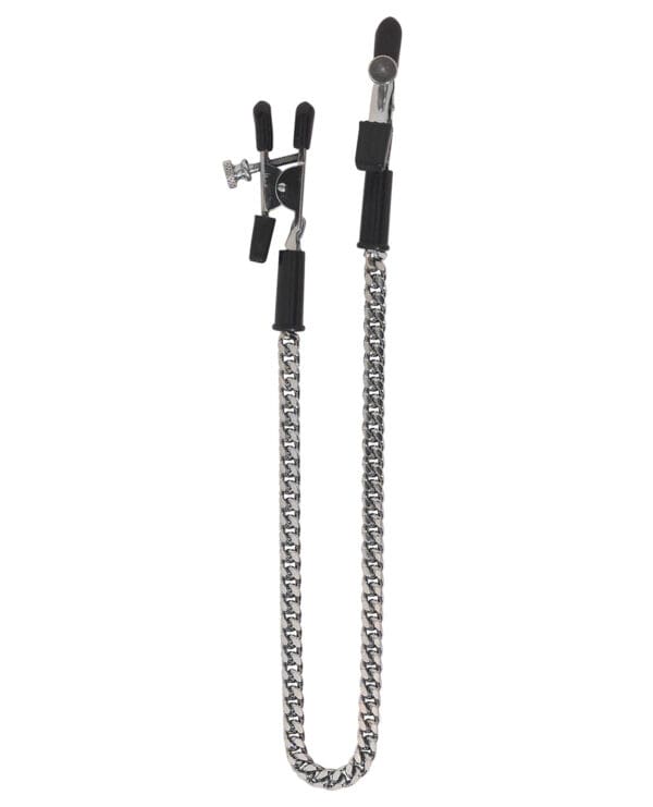 Spartacus Adjustable Alligator Nipple Clamps w/Silver Chain - Image 2