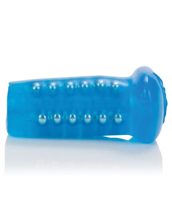 Basic Essentials Beaded Masturbator - Blue - Image 4