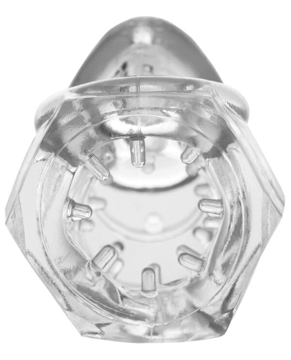 Master Series Detained 2.0 Restrictive Chastity Cage w/Nubs - Clear - Image 3