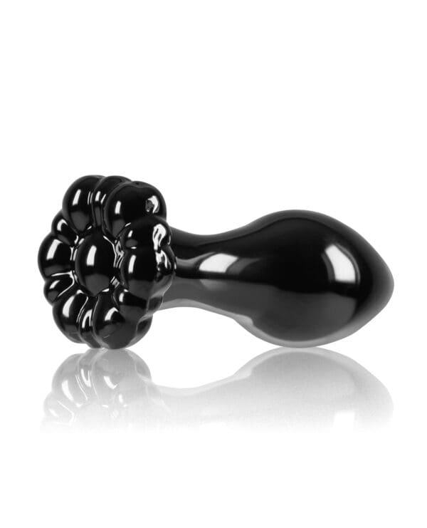 Crystal Flower Butt Plug - Black - Image 4