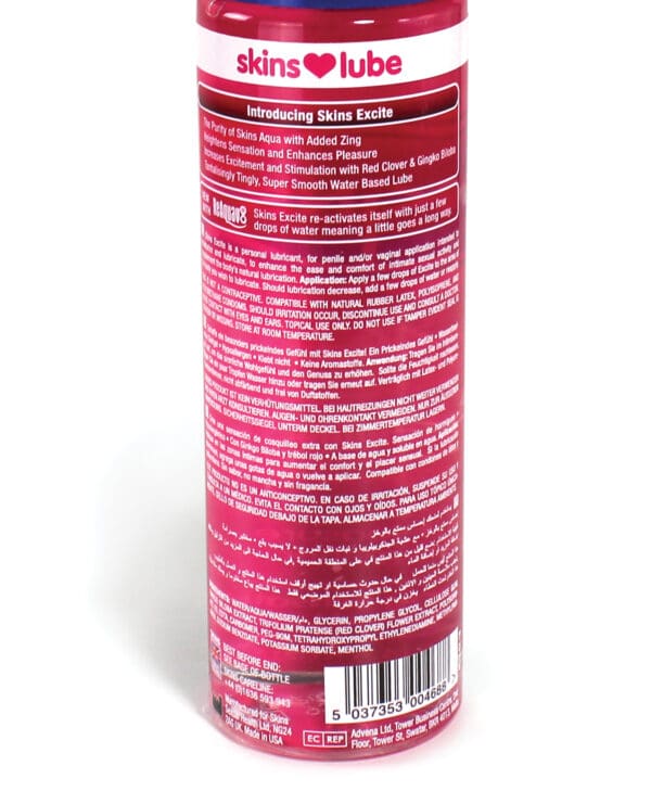Skins Excite Water Based Lubricant - 4.4 oz - Image 2