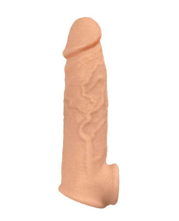 Natural Realskin Vibrating Penis Xtender - White - Image 2