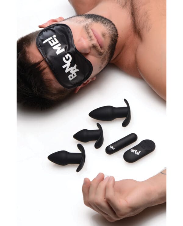 Bang! Backdoor Adventure Remote Control 3 Piece Butt Plug Vibe Kit - Black - Image 5