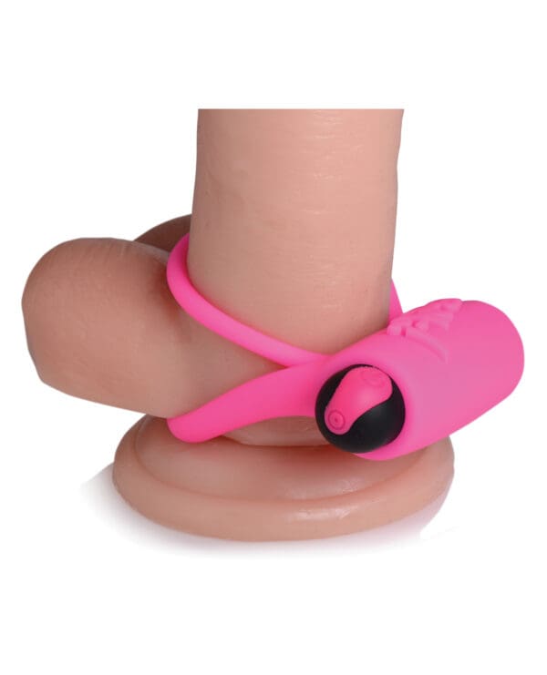 Bang! Vibrating Cock Ring & Bullet w/Remote Control - Pink - Image 4