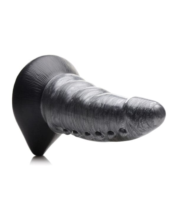 Creature Cocks Beastly Tapered Bumpy Silicone Dildo - Silver/Black - Image 4