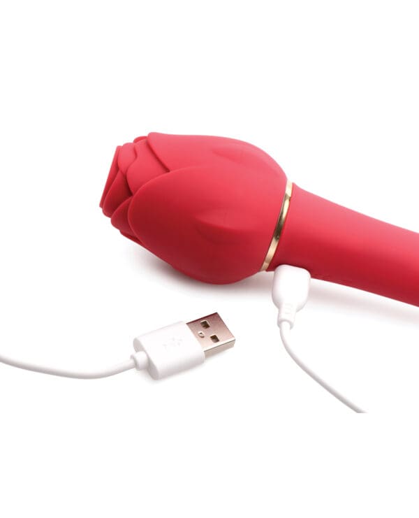 Inmi Bloomgasm Sweet Heart Rose 5X Suction & 10X Vibrator - Red - Image 5