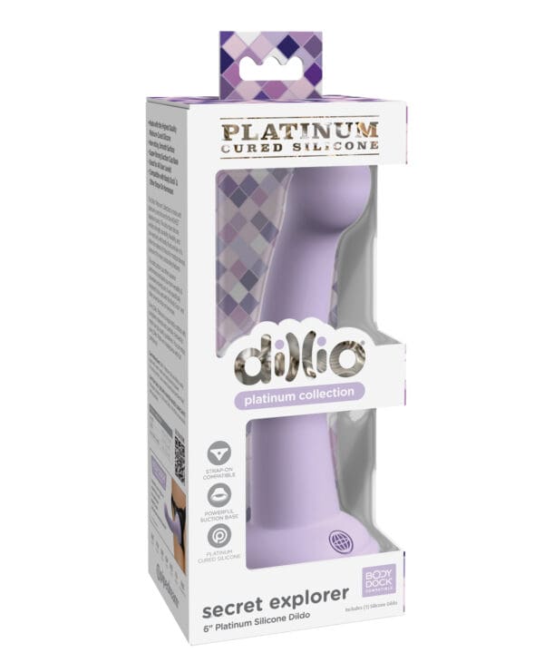 Dillio Platinum 6" Secret Explorer Silicone Dildo - Purple