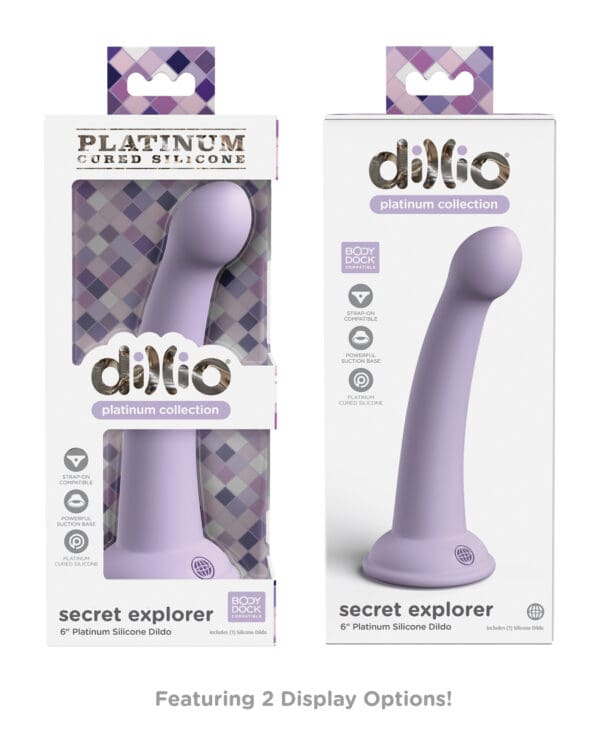 Dillio Platinum 6" Secret Explorer Silicone Dildo - Purple - Image 5
